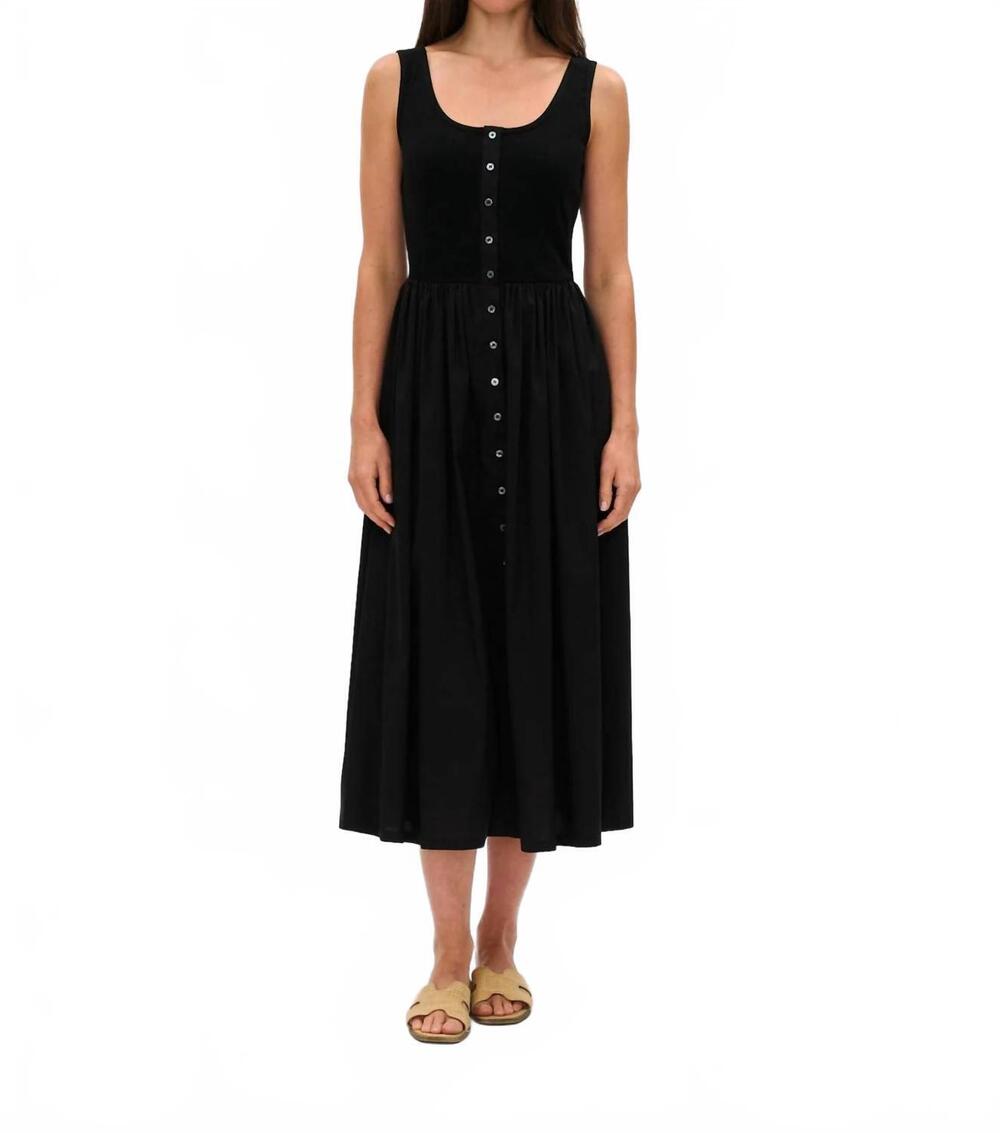 NEW SIX/FIFTY alicia poplin midi dress in black